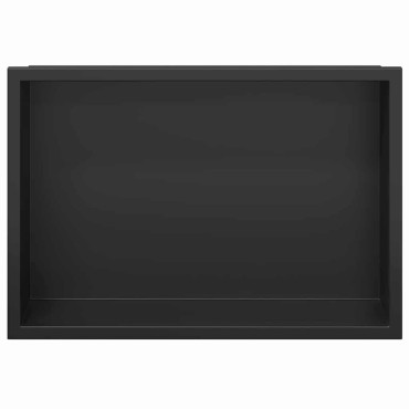 vidaXL Νίτσα Μπάνιου Μαύρο 30 x 20 x 9,5 εκ. Ανοξείδωτο Ατσάλι