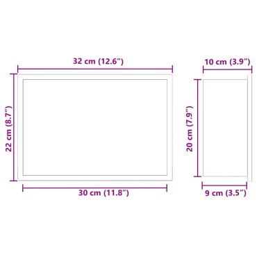 vidaXL Νίτσα Μπάνιου Μαύρο 30 x 20 x 9,5 εκ. Ανοξείδωτο Ατσάλι