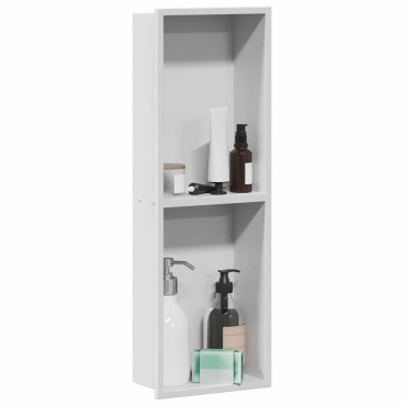 vidaXL Νίτσα Μπάνιου Λευκός 60 x 20 x 9,5 εκ Ανοξείδωτο ατσάλι