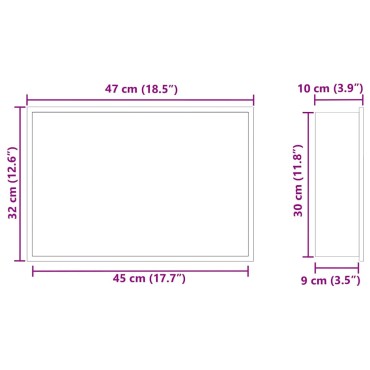 vidaXL Νίτσα Μπάνιου Λευκό 45 x 30 x 9,5 εκ. Ανοξείδωτο Ατσάλι