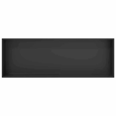 vidaXL Νίτσα Μπάνιου Μαύρο 90 x 30 x 9,5 εκ. Ανοξείδωτο ατσάλι