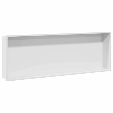 vidaXL Νίτσα Μπάνιου Λευκό 90 x 30 x 9,5 εκ. Ανοξείδωτο ατσάλι