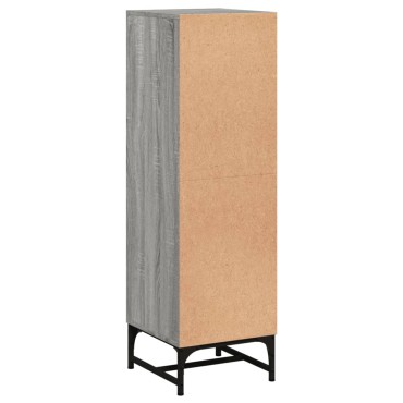 vidaXL Ντουλάπι Γκρι Sonoma 35x37x120cm με Γυάλινες Πόρτες 1 τεμ.