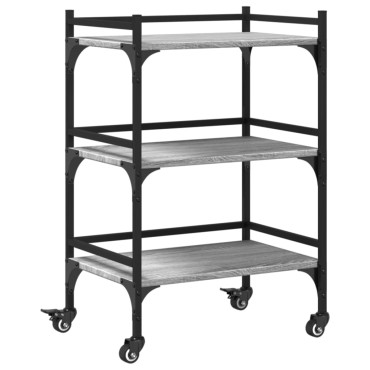 vidaXL Τρόλεϊ Κουζίνας Sonoma Γκρι 50x35x75,5cm Επεξεργασμένο Ξύλο 1 τεμ.