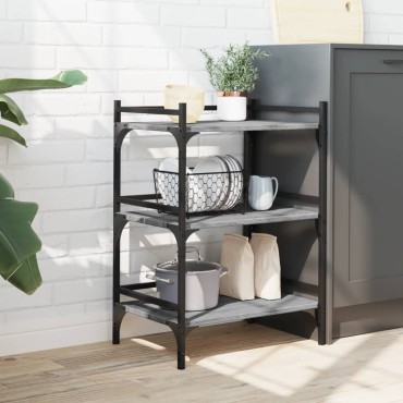 vidaXL Τρόλεϊ Κουζίνας Sonoma Γκρι 50x35x75,5cm Επεξεργασμένο Ξύλο 1 τεμ.