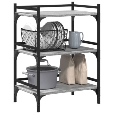 vidaXL Τρόλεϊ Κουζίνας Sonoma Γκρι 50x35x75,5cm Επεξεργασμένο Ξύλο 1 τεμ.