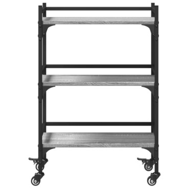 vidaXL Τρόλεϊ Κουζίνας Sonoma Γκρι 50x35x75,5cm Επεξεργασμένο Ξύλο 1 τεμ.