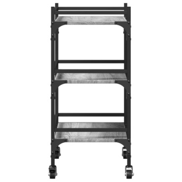 vidaXL Τρόλεϊ Κουζίνας Sonoma Γκρι 50x35x75,5cm Επεξεργασμένο Ξύλο 1 τεμ.