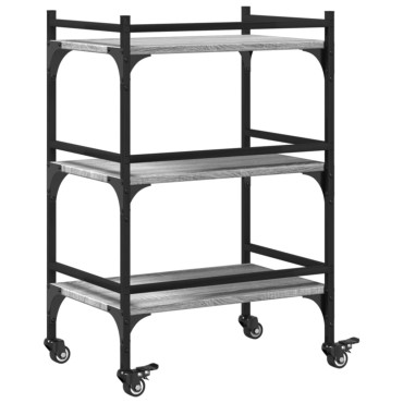 vidaXL Τρόλεϊ Κουζίνας Sonoma Γκρι 50x35x75,5cm Επεξεργασμένο Ξύλο 1 τεμ.