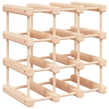 vidaXL Ραφιέρα Κρασιών για 12 Μπουκάλια 36x23x36cm Μασίφ Ξύλο Πεύκου 1 τεμ.