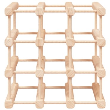 vidaXL Ραφιέρα Κρασιών για 12 Μπουκάλια 36x23x36cm Μασίφ Ξύλο Πεύκου 1 τεμ.