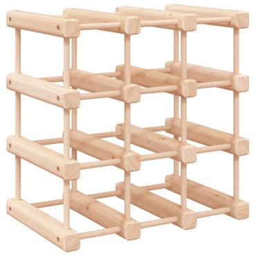 vidaXL Ραφιέρα Κρασιών για 12 Μπουκάλια 36x23x36cm Μασίφ Ξύλο Πεύκου 1 τεμ.