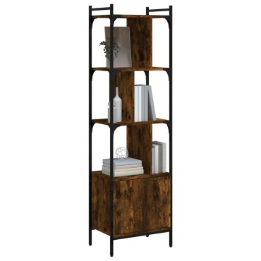 vidaXL Βιβλιοθήκη με Πόρτα Καπνιστή Δρυς 44,5x30x154,5cm Επεξ. Ξύλο 1 τεμ.