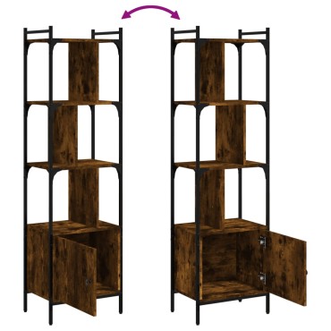 vidaXL Βιβλιοθήκη με Πόρτα Καπνιστή Δρυς 44,5x30x154,5cm Επεξ. Ξύλο 1 τεμ.