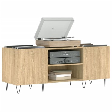 vidaXL Δισκοθήκη Sonoma Δρυς 121x38x48cm από Επεξεργασμένο Ξύλο