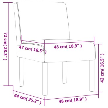 vidaXL Πολυθρόνα Ανοιχτό Κίτρινο Υφασμάτινη 48x64x72cm 1 τεμ.