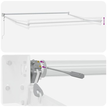 vidaXL Electric Awning Frame 3,5 x 2,5 m Λευκό