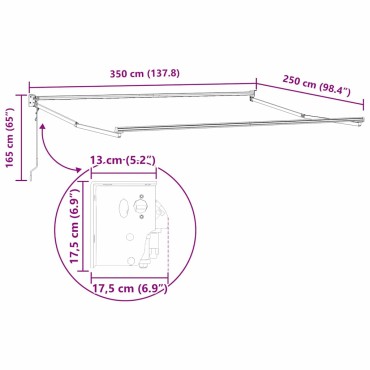 vidaXL Electric Awning Frame 3,5 x 2,5 m Λευκό