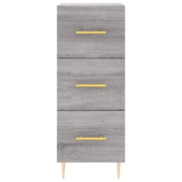vidaXL Μπουφές Sonoma Γκρι 34,5x34x180cm από Επεξεργασμένο Ξύλο 1 τεμ.