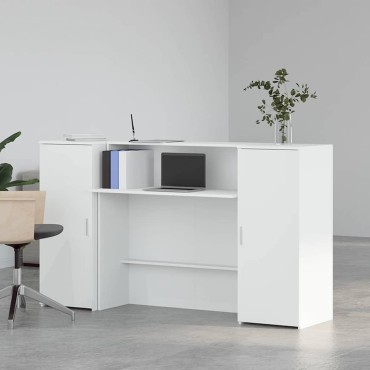 vidaXL Γραφείο Υποδοχής Λευκό 180x50x103,5cm από Τεχνητό Ξύλο 1 τεμ.
