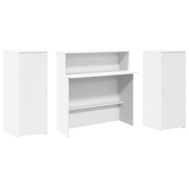 vidaXL Γραφείο Υποδοχής Λευκό 180x50x103,5cm από Τεχνητό Ξύλο 1 τεμ.