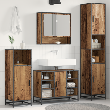 vidaXL Σετ Επίπλων Μπάνιου Παλιό Ξύλο 35x37,5x188,5 εκατοστά 35x37,5x188,5cm