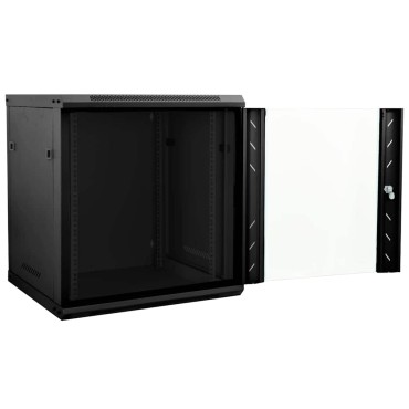vidaXL Ντουλάπα δικτύου με αποθήκευση Μαύρο 60 x 45 x 65 εκ Ατσάλι