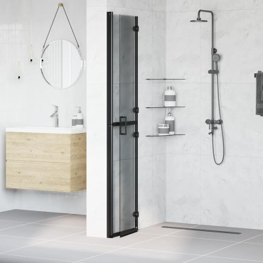 vidaXL Τοίχος Walk-In Ντους Μαύρο 80 x 6,5 x 190 εκ.