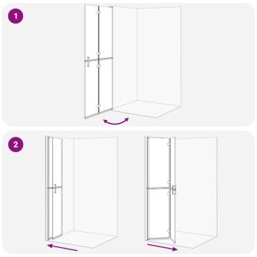 vidaXL Τοίχος Walk-In Ντους Μαύρο 80 x 6,5 x 190 εκ.