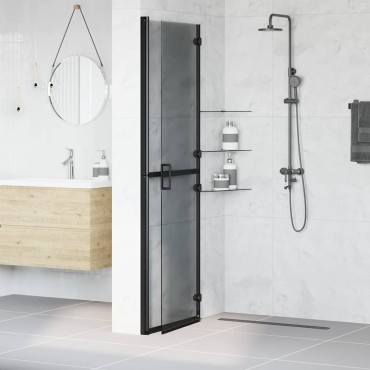 vidaXL Τοίχος Walk-In Ντους Μαύρο 120 x 6,5 x 190 εκ.