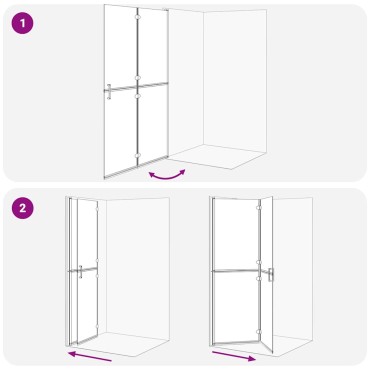 vidaXL Τοίχος Walk-In Ντους Μαύρο 120 x 6,5 x 190 εκ.