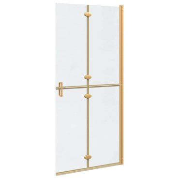 vidaXL Τοίχος Walk-In Ντους Χρυσό 90 x 6.5 x 190 εκ.