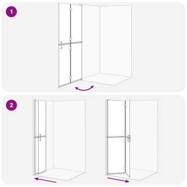 vidaXL Τοίχος Walk-In Ντους Χρυσό 90 x 6.5 x 190 εκ.