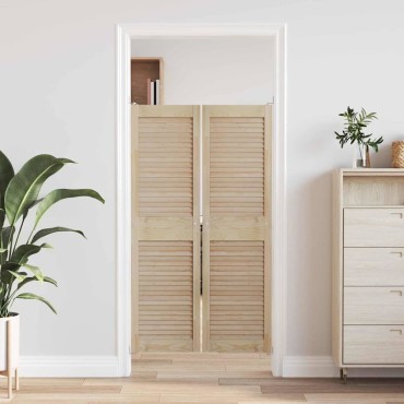 vidaXL Πόρτα Ντουλάπας με πόρτα 2 τεμ. Φυσικό 140,5 x 39,5 εκ
