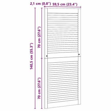 vidaXL Πόρτα Ντουλάπας με πόρτα 2 τεμ. Φυσικό 140,5 x 59,5 εκ
