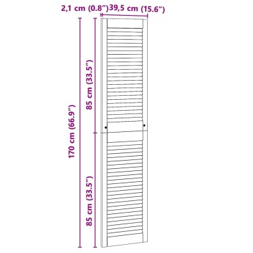 vidaXL Πόρτα Ντουλάπας με πόρτα 2 τεμ. Φυσικό 170 x 39,5 εκ