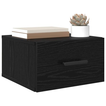 vidaXL Κομοδίνο 35x35x20cm Επεξεργασμένο Ξύλο Μαύρη Οξυά 1 τεμ.