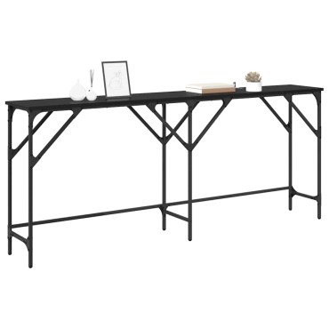vidaXL Τραπέζι κονσόλας Μαύρη Οξυά 180x30x75cm Επεξεργασμένο Ξύλο 1 τεμ.
