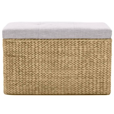 vidaXL Πάγκος με 2 Υποπόδια Γκρι από Seagrass 75x38x46cm 1 τεμ.