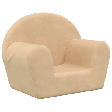 vidaXL Παιδικός καναπές Cream Soft Plush 57x34x45cm