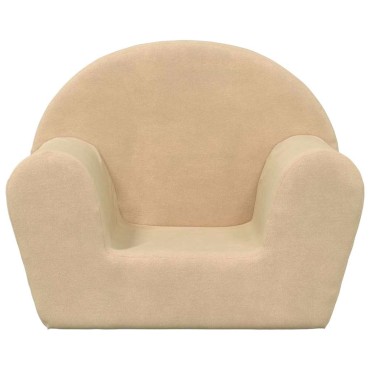 vidaXL Παιδικός καναπές Cream Soft Plush 57x34x45cm