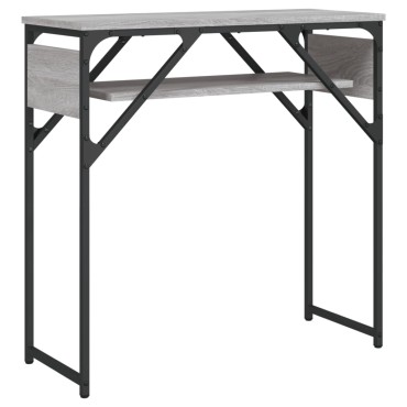 vidaXL Τραπέζι Κονσόλα με Ράφι Γκρι Sonoma 75x30x75cm Επεξεργ. Ξύλο 1 τεμ.