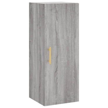 vidaXL Μπουφές Sonoma Γκρι 34,5x34x180cm από Επεξεργασμένο Ξύλο 1 τεμ.
