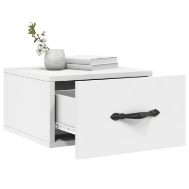 vidaXL Κομοδίνο Επιτοίχιο Λευκά 35x35x20cm 1 τεμ.