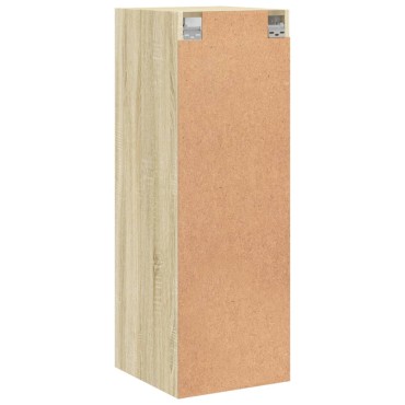 vidaXL Ντουλάπι Τοίχου Sonoma Δρυς 35x37x100cm με Γυάλινες Πόρτες 1 τεμ.