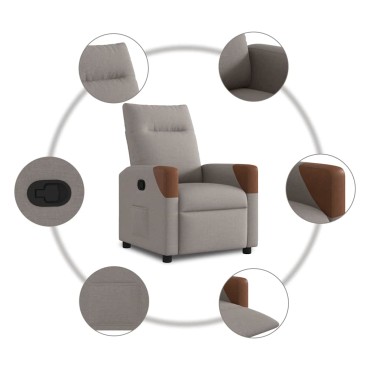 vidaXL Πολυθρόνα Ανακλινόμενη Taupe Υφασμάτινη 50x54cm 1 τεμ.