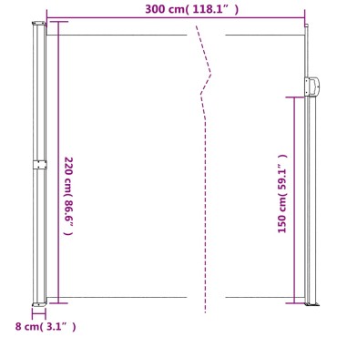 vidaXL Πτυσσόμενη Πλαϊνή Τέντα Ανθρακί 220x300 εκ.