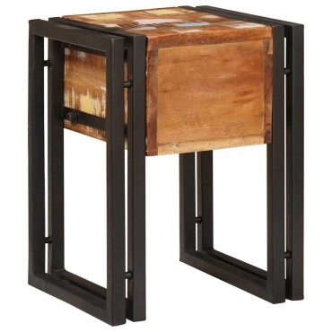 vidaXL End Table με συρτάρι 30x30x40cm Στερεό Ανακτηθέν Ξύλο