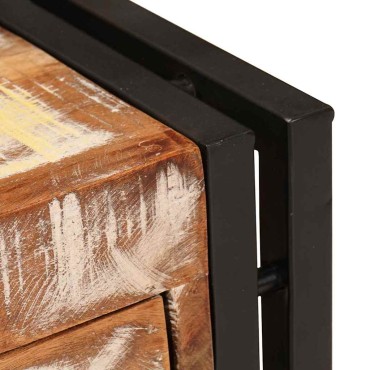 vidaXL End Table με συρτάρι 30x30x40cm Στερεό Ανακτηθέν Ξύλο