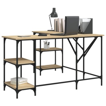 vidaXL Γραφείο Sonoma Δρυς 139x139x75cm από Επεξεργασμένο Ξύλο 1 τεμ.